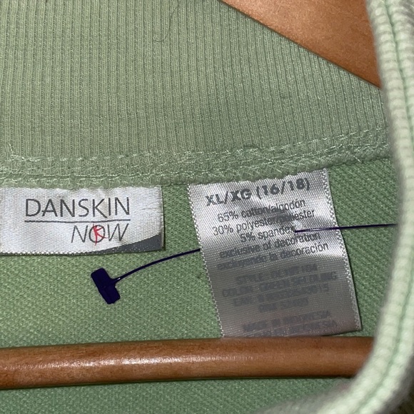 •DANSKIN•LIGHT GREEN 3/4 SLEEVE FULLZIP LIGHTWEIGHT ATHLEISURE JACKET SWEATER XL - Picture 5 of 7